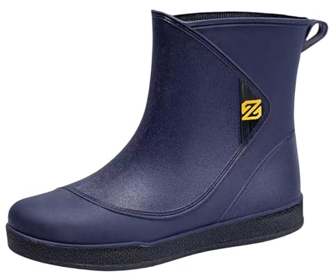 Botines de goma para hombre, resistentes al agua, zapatos de lluvia, cortos, ligeros, transpirables, antideslizantes, cómodos, informales, resistentes a la lluvia para exteriores