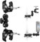 Doppio Supporto Morsetto in Metallo, Braccio Magico 360° con Doppia Testa Sfera per Fotocamera, Monitor, Riflettore, Adatto da 0,47“-2,17”, Moto, Scrivania, Treppiede, Studio (Carico Massimo 6,61LB)
