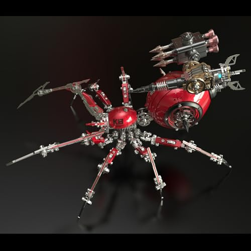 UpGLeuch 3D metall pussel spindel modellbyggsats för vuxna med ljus, gör-det-själv metall 3D pussel modell kit med vapen, skrivbord leksak presenter för vuxna
