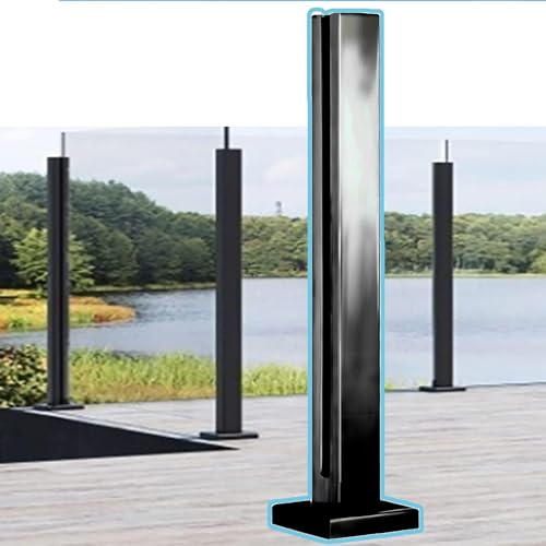 Sistema di ringhiere in vetro da 85,1 cm, ringhiera quadrata in vetro per pannelli spessi 10-12 mm, ideale per piscina, giardino, balcone, sicurezza e stile