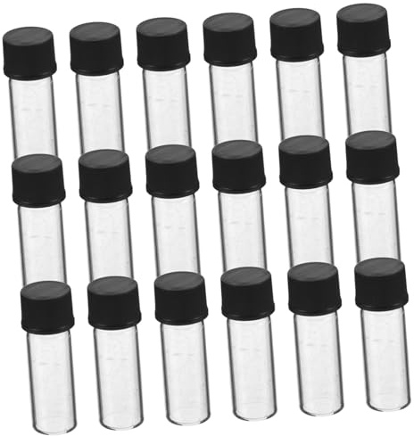 Mikinona 100 Pièces Mini Flacons Échantillons Verre Transparent avec Bouchons à Vis Plastique Petites Rechargeables Anti-fuite pour Laboratoire Cosmétiques et Voyage