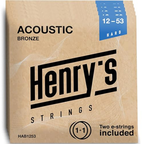 25-Pack PowerTone Westerngitarre Saiten 12-53- Saitenkurbel & 3Plektren& 5 Extra E1-Saite - Brillante Klangqualität Gitarrensaiten Westerngitarre - Western Gitarrensaiten - Acoustic Guitar String