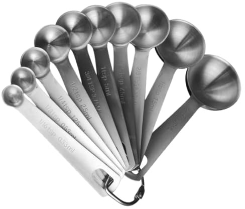 DECHOUS Cucharas Medidoras de Acero Inoxidable Desmontables Resistentes para Medir Ingredientes Líquidos y Sólidos Cocina y Repostería