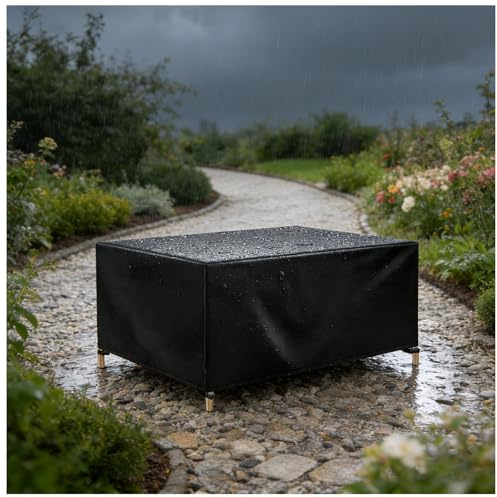 KADING Housse Salon de Jardin Exterieur 202x102x80cm/LxWxH Tissu Oxford Imperméable Housse de Table Exterieur Housses pour Mobilier de Jardin Bâche de Protection pour Table Chaise et Canapé