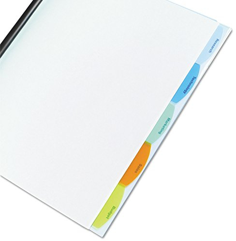 Wilson Jones View-Tab Report Cover, Punchless, 5 Tabs, 20 Sheets, Clear (W55766D)