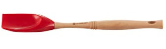 Le Creuset Cucchiaio Spatola da Cucina con Testa Removibile in Silicone,Legno, Lunghezza 32 cm, Ciliegia, 93007603060002
