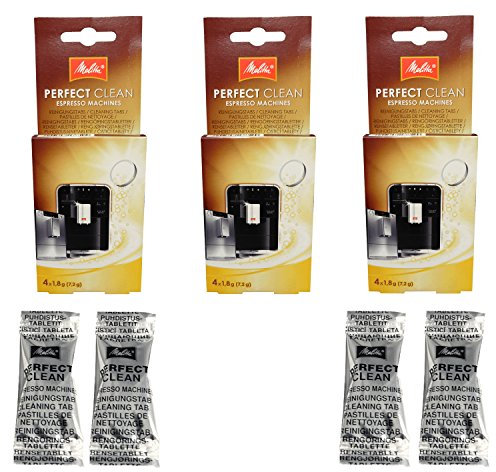 Lot de 3 sachets de 4 pastilles de nettoyage Melitta pour machine à café - Pastilles de 1,8 g - 1500791