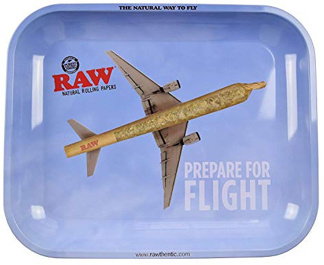 RAW Flying High 18597 - Vassoio per rollare, in metallo, 28 x 34 cm, con certificato
