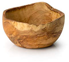 Continenta Schale aus natürlichem Olivenholz, Ø 20 cm, Servierschale in Naturform, Naturprodukt, veredelt mit lebensmittelechtem Öl, Unikat