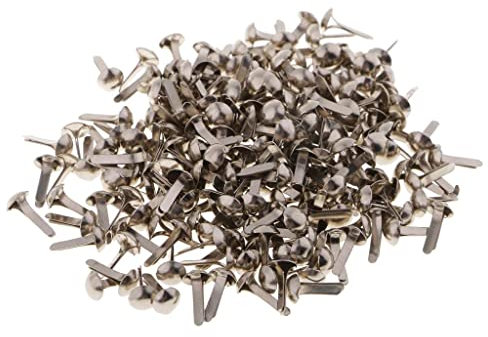 Fenteer 200 Stücke Mini aus aus -Brads Scrapbooking Verschönerung DIY, Silber, 4,5 mm