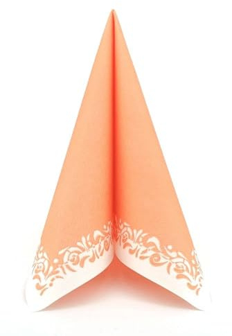 APARTina Airlaid Servietten 50 Stück, stoffähnliche Serviette - ROMANTIQUE, 40 x 40 cm 1/4-Falz, hochwertig & stoffähnlich, Hochzeit Hochzeitsdeko Vintage (Apricot, 40 x 40 cm)