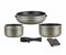 Herzberg HG8053 Set di pentole, Set di 3 pentole a induzione e 2 padelle di diverse dimensioni e 1 guanto da forno, Rivestimento antiaderente in marmo, Manici rimovibili, Rame