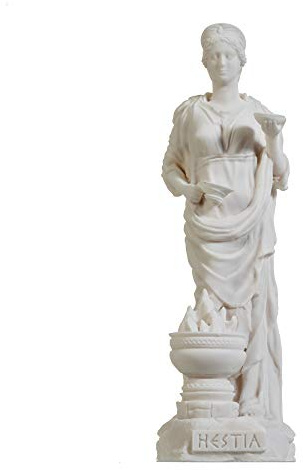 BEAUTIFUL GREEK STATUES Hestia Göttin des Herzens, Heimatfamilie und der Staat Alabaster Statue 22 cm