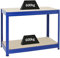 PROREGAL Banco da lavoro regolabile in altezza DINO | AxLxP 90x120x60cm | Portata 600 kg | Blu