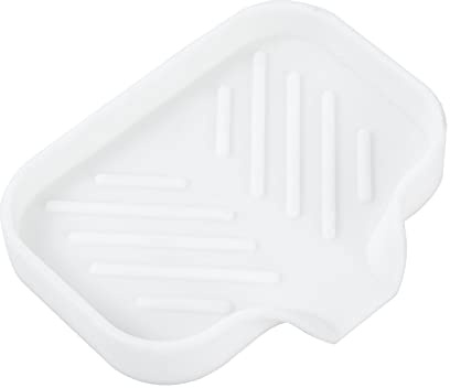 MicoYang Silicone Bathroom Soap Dishes with Drain Spout-Bathroom and Kitchen Sink Organizer,Sponge Holder,Dish Soap Tray,Perfect for Dispenser,Scrubber,Bottle,Cup on Sink or Counter-White 4.9×3.2