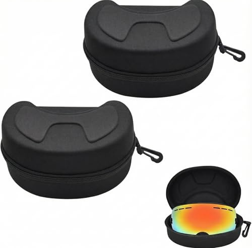 Large Size Goggles Boxes 2 Pack Eva Hard Glasses Case with Zipper for Skiing Outdoor Cycling Storage and Protection