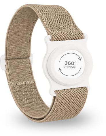 Diasticker® | Dexcom G7 – Nastro di fissaggio | Supporto girevole a 360° | Cinturino per fissaggio del Dexcom CGM, protezione sensore, fissaggio | Supporto: bianco (medio: 25 – 35 cm, beige)