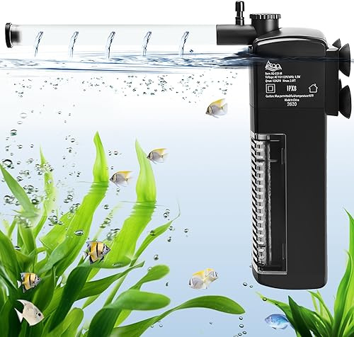 AQQA Aquarium Filter,Einstellbare Aquarium Internal Filter,4.5W Aquarium innenfilter mit 300L/H Wasserpumpe, für Aquarium von bis 120L