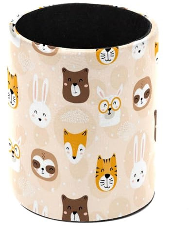 FJAUOQ Stiftehalter, lustige Tiere, Stifthalter für Schreibtisch, Leder, Bleistift-Organizer, Make-up-Pinselbecher, multifunktionaler Schreibtisch-Organizer, Bürobedarf für Zuhause, Schule