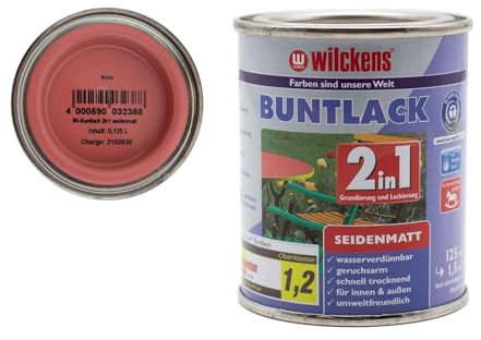 Wilckens Buntlack 2in1 Dispersion seidenmatt 30 Farben 125ml, Farben:Rosa