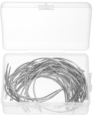 sourcing map 50 agujas curvadas de 10.2 cm tipo C, agujas de coser para hacer pelucas, tapicería, ojo grande para alfombras, cuero, lona, reparación, bloqueo de tejido