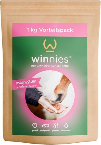 winnies Magnesium Pferde hochdosiert als leckerere Kekse - Für Muskelstoffwechsel & Gelassenheit - ADMR konform - Magnesium-Complex Pferd - Elektrolyte - 1kg
