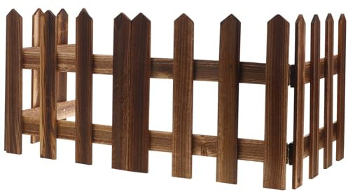 POPETPOP Recinzione Decorativa da Giardino in Legno Color Legno Portatile Resistente alla Deformazione per DIY e Spazi Esterni Protezione Antiruggine