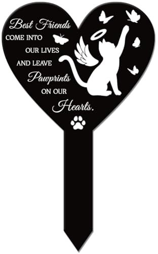 GLOBLELAND Placca commemorativa a forma di cuore, in acrilico, 258 x 158 mm, per cimitero, giardino, cortile, tomba, regalo di condoglianze