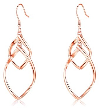 Cangall Ohrringe Silber Hängend, 925 Sterling Silber Damen Ohrringe Hängend, Hypoallergen Haken Ohrringe Silber 925 Lange, Unendlichkeit Leicht Ohrhänger Silber Ohrringe Hängend für Frauen Mädchen