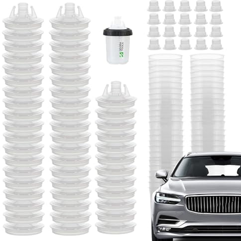 Gobelet rigide pour système de peinture, gobelets de mélange de peinture automobile | Kit de peinture de voiture réutilisable,Pistolets pulvérisateurs et accessoires avec système de 50 gobelets et cou