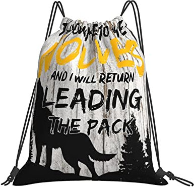 Sportrucksack Wirf Mich Den Wölfen Vor Und Ich Werde Als Anführer des Rudels Zurückkehren Turnbeutel Mit Kordelzug Gemustert Rucksack Mit Kordelzug Bedruckt Beutel Für Schule, Erwachsene