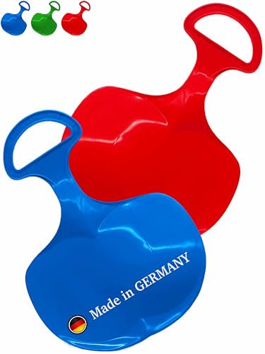 Traptix® - [2X] Robuster Poporutscher Kinder - Made IN Germany - BPA-frei - Superleichter Schneerutscher für Riesigen Spaß im Schnee
