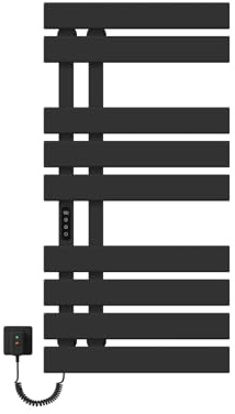 EMKE Toallero Eléctrico de Baño, 1000x500mm, 320W, Negro,Lado Izquierdo | Calefacción Eléctrica, Pantalla Táctil, Toallero Eléctrico con Control Wi-Fi, Función Temporizador