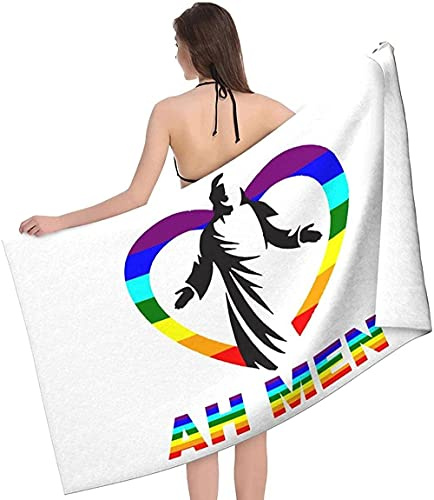 Jésus Était Gay Serviettes De Douche Absorbant Serviettes De Bain Anti Sable Serviette De Voyage pour Natation Piscine Sauna Plage 80X130Cm