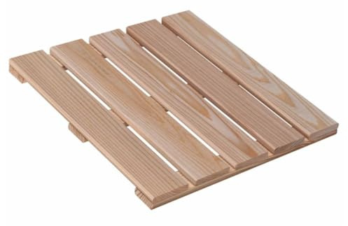 6 Stück Holzfliesen aus Lärchenholz 40 x 40 cm - Wetterfester Outdoor-Bodenbelag für Terrasse, Balkon & Garten