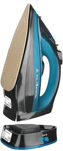 Powersteam Ultra Fer à repasser à vapeur sans fil 2400 W Semelle en céramique, fonction auto-nettoyage et pulvérisation, système anti-gouttes, fer à repasser à vapeur, arrêt automatique