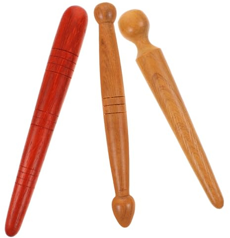 HOODANCOS Bâton Acupression Bois 3pcs pour Réflexologie Plantaire et Massage des Pieds, Outils de Massage en Bois Sûrs et Efficaces pour Tout le Corps
