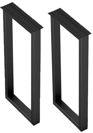 Set di 2 gambe regolabili per tavolo da pranzo in metallo nero, resistente, base per mobili per tavolino da caffè, scrivania, banco da lavoro e sala riunioni, 62 x 50 cm