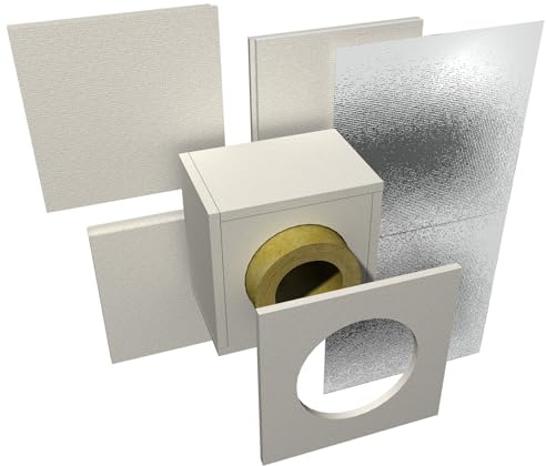 Traversée de paroi Raab Kit de protection contre l'incendie (épaisseur de paroi jusqu'à 240 mm, pour tuyau de poêle de 150 mm de diamètre)