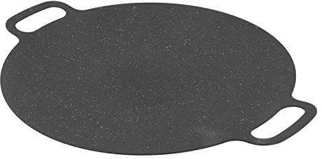 HEEPDD Poêle à Griller Coréenne, Matériau en Fer, Grande Plaque de Barbecue Ronde Antiadhésive de 28 Cm pour la Cuisine Intérieure et Extérieure (28CM)