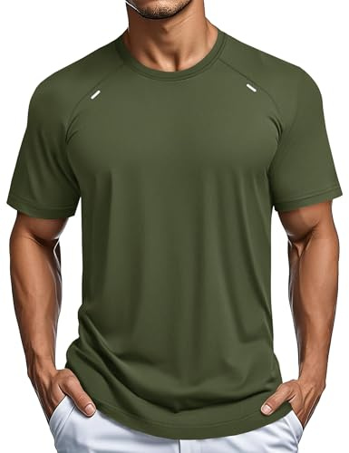 MAGCOMSEN Sport Tshirts Herren Tshirt Gym Fitness Wandern Training | Atmungsaktives Sportshirt,Schnelltrocknendes Laufshirt,Leichtes Funktionsshirt,Kurzarm Training Shirt,Sommer Fitness Tshirt