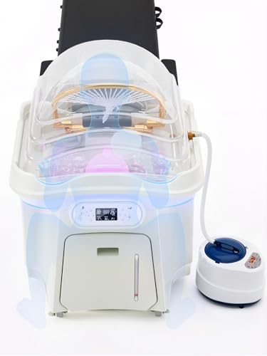 Pedou Head Spa bac pour Laver Les Cheveux Réservoir d'eau 60L Cascade d'eau Réservoir d'eau usée indépendant 25L Usage Domestique Salon et Institut de beauté (1White Set: Mach.)