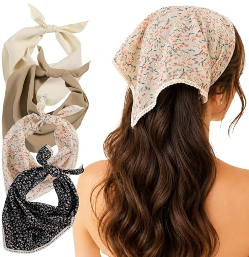 Fascia Capelli Triangolare, Boho Foulard Triangolari da Donna, Bandana per Capelli, Bandana Triangolare, Adatti a Donne e Ragazze con Capelli Lunghi, Corti, Lisci e Ricci (A)