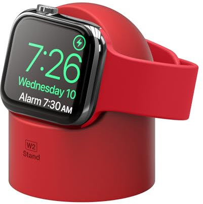 elago W2 Ladestation Ständer Kompatibel mit Apple Watch Serie 11/10/9/8/SE3/SE2/7/6/SE/5/4/3/2/1 Kompatibel mit Apple Watch Ultra 2 & 1 [Ladegerät Nicht enthalten] (Rot)