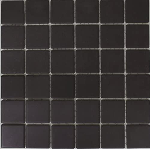 Mosaik Quadrat matt Schwarz Umbra unglasiert rutschhemmend R10 Keramik rutschsicher trittsicher anti slip rutschfest