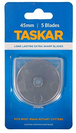 Taskar Ersatzklingen für Rollschneider, 5 Stück, 45 mm, geeignet für Olfa