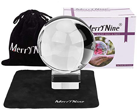 MerryNine K9 Crystal Ball with stand for Photography crystal sphere Lens Photo Ball(80mm/3.14 with 40mm Big Stand)