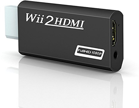 Adaptador RCA a HDMI Gana, convertidor AV a HDMI, soporte 1080p con cable de carga USB para PC, Xbox, PS4, PS3, TV, STB, VHS, VCR, cámara, DVD Wii(Schwarz) Wii(Schwarz)