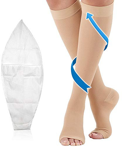 Medizinische Kompressionsstrümpfe Damen & Herren 20-30 mmHg, professionelle Pflege für Knöchel, Stützstrümpfe mit Gradientenkompression für Krampfader, Durchblutungsförderung -Fleischfarbe M