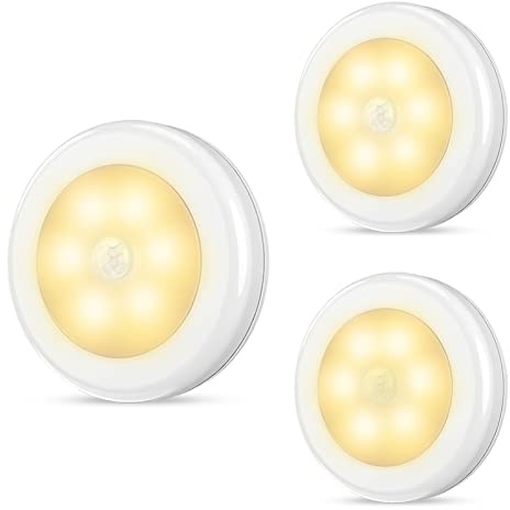 ORIA Bewegungsmelder Licht, LED Nachtlicht mit Bewegungsmelder Schrankleuchten, Auto ON/Off Licht, Batteriebetrieben Schrank Licht, Bewegungsmelder Innen für Treppen Flur Wandschrank - Warmweiß | Auto ON/Off Licht, Batteriebetrieben Schrank Licht, Bewegungsmelder Innen Treppen Flur Wandschrank
